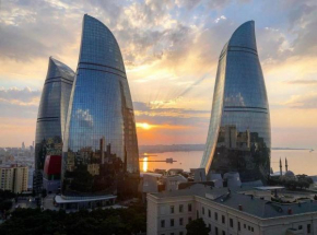 Cozy apartment flame towers view